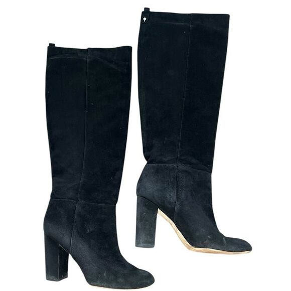 Sam Edelman Caprice Suede Boots | Round Toe | Women’s Size 10M | Black Knee-High - Picture 2 of 15